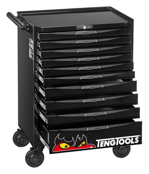 Teng Tools 10 Drawer Heavy Duty Black Roller Cabinet Tool Chest / Wagon - TCW810NBK image 1