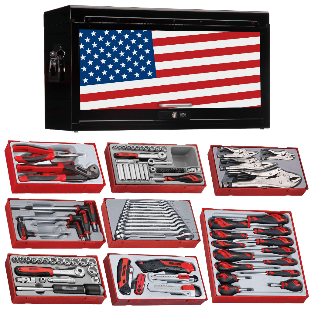 Teng Tools 173 Piece Complete Mixed Service Tool Kit With Black USA Tool Box - TC806NBK-USA3 image 1