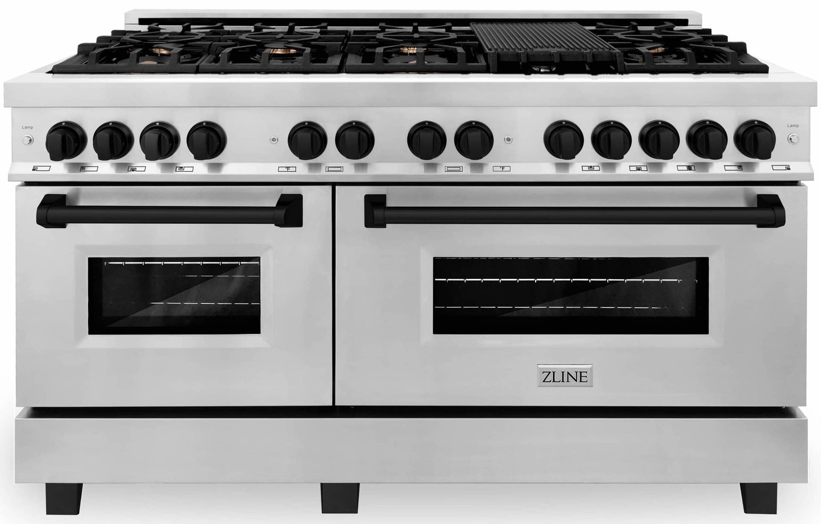 ZLINE Legacy Series Autograph Edition 60-inch Dual Fuel Range with Gas Stove and 7.4 Cu. Ft. Electric Oven in Stainless Steel with Matte Black Accents (RAZ-60-MB) image 1