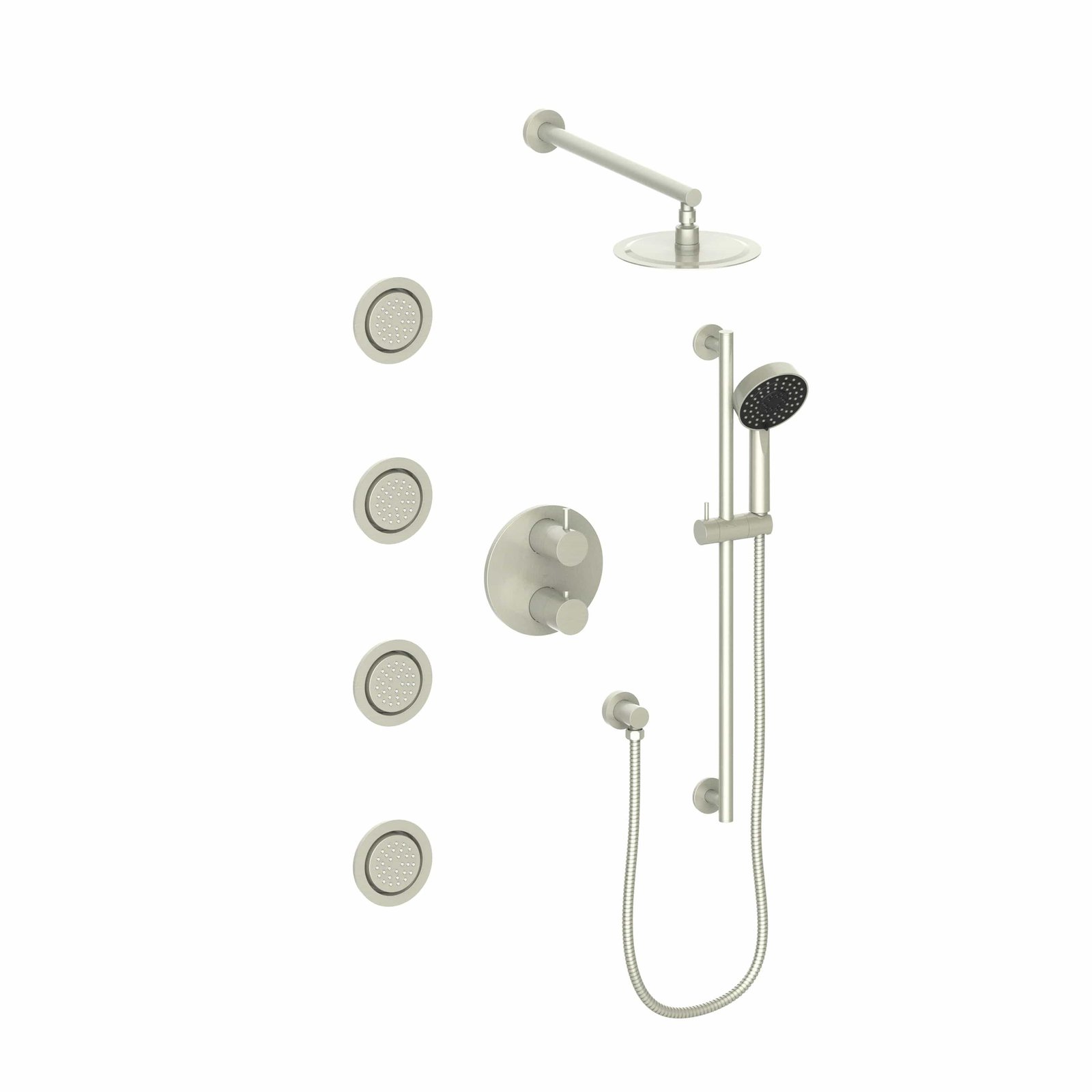 ZLINE Emerald Bay Thermostatic Shower System with Body Jets in Brushed Nickel (EMBY-SHS-T3-BN) image 1