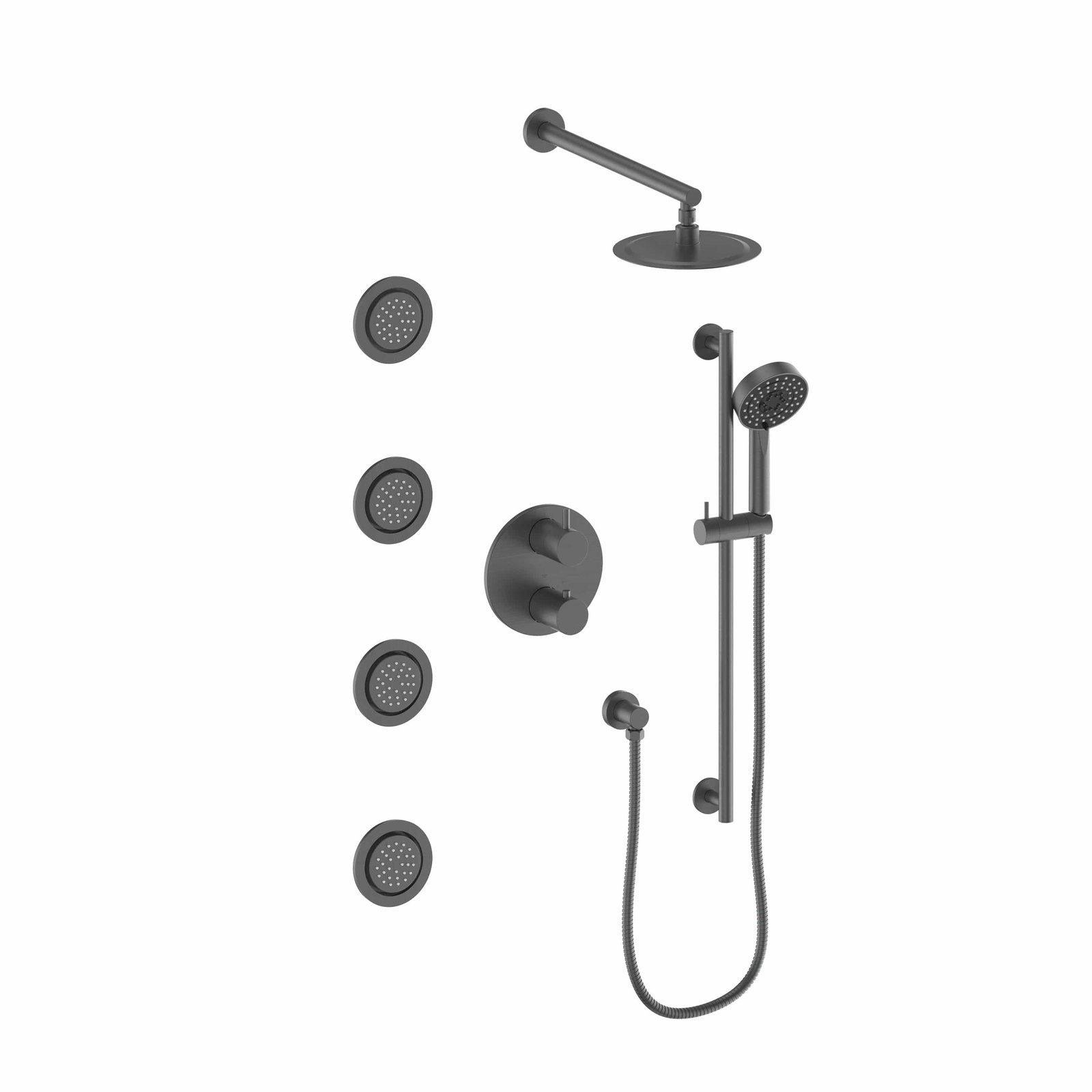 ZLINE Emerald Bay Thermostatic Shower System with Body Jets in Gun Metal (EMBY-SHS-T3-GM) image 1