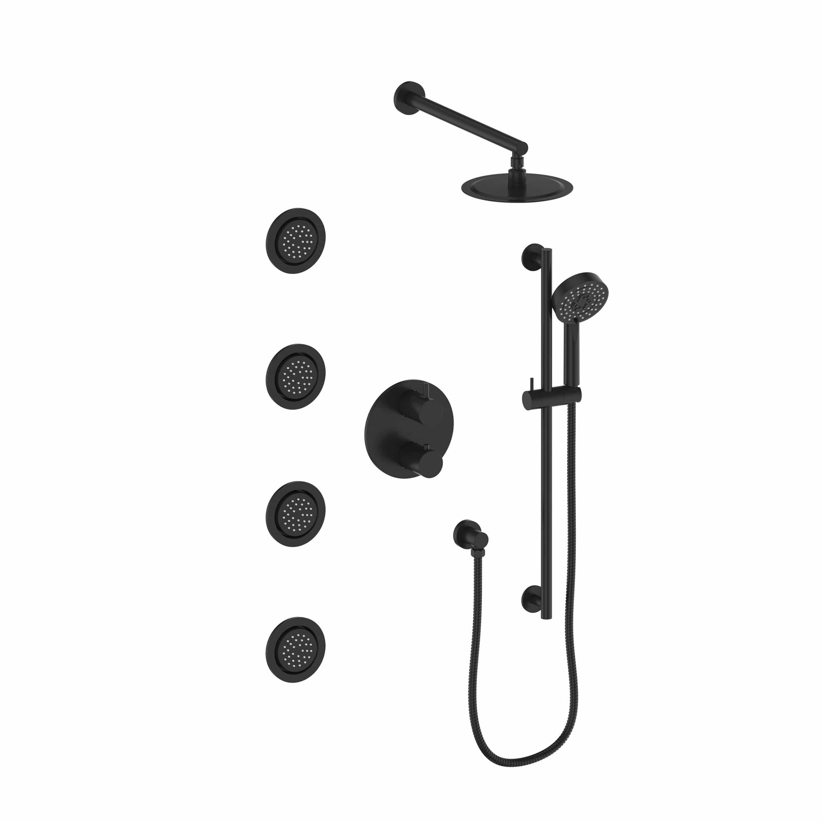 ZLINE Emerald Bay Thermostatic Shower System with Body Jets in Matte Black (EMBY-SHS-T3-MB) image 1