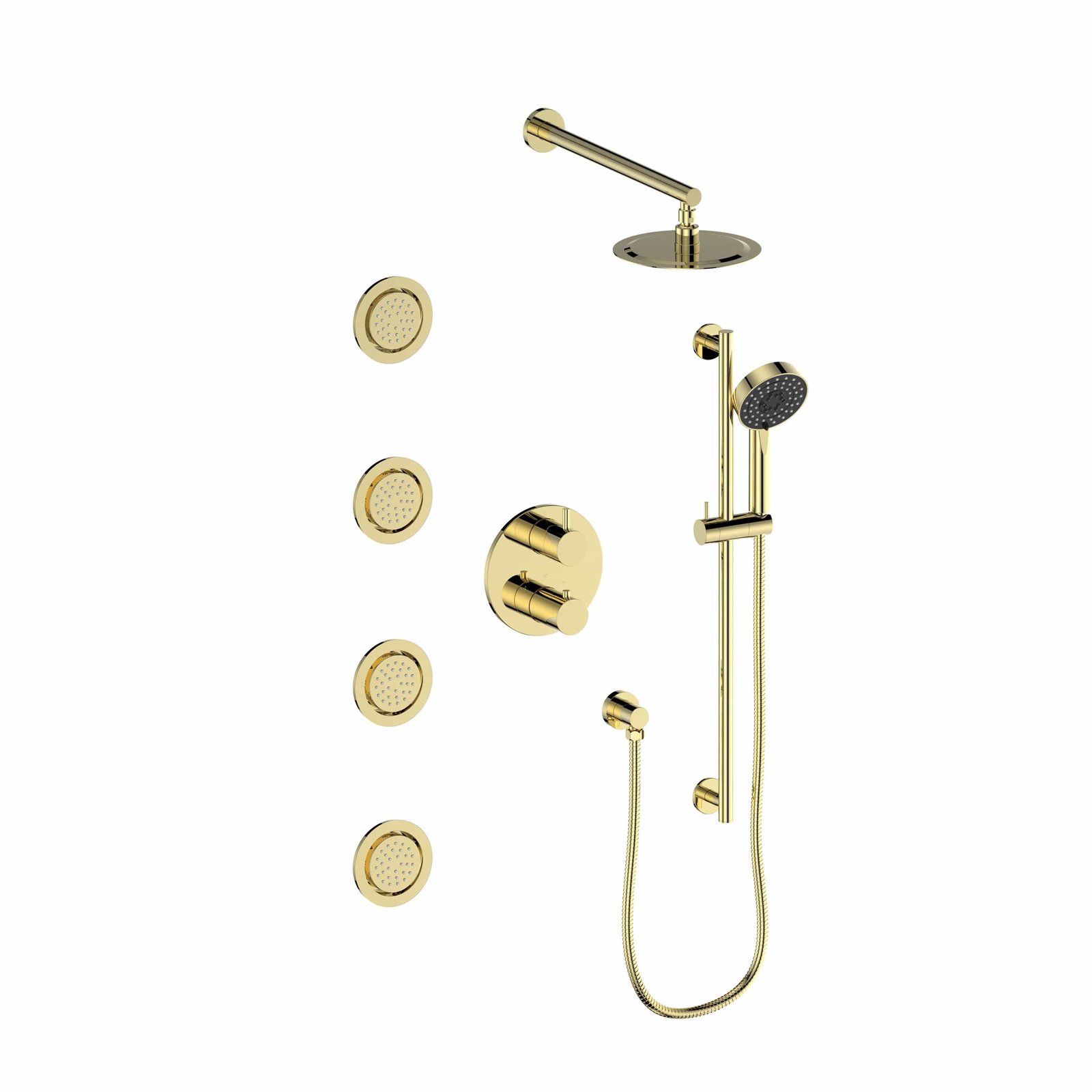 ZLINE Emerald Bay Thermostatic Shower System with Body Jets in Polished Gold (EMBY-SHS-T3-PG) image 1
