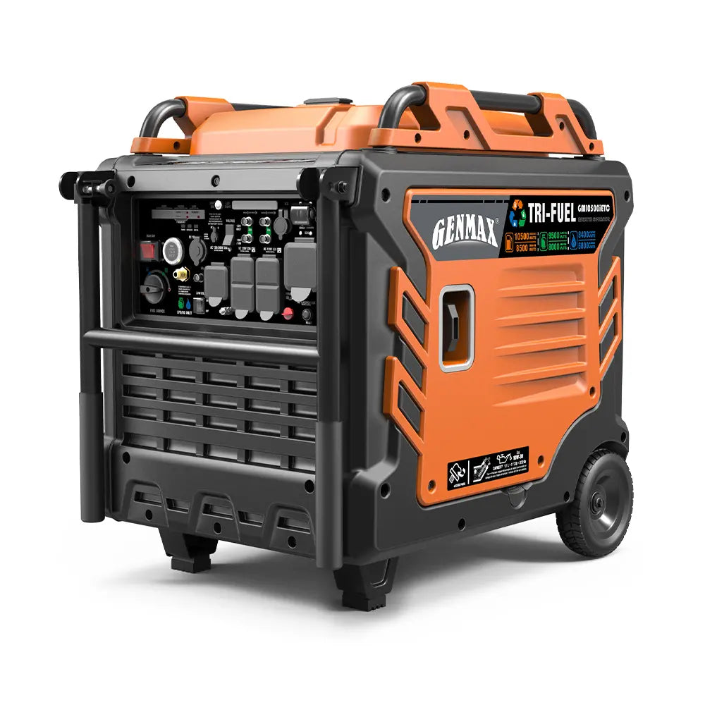 Genmax GM10500iETC Tri Fuel Inverter Generator,10500-Watt 458cc Tri Fuel Gasoline Propane Natural Gas Portable 50A Generator image 1