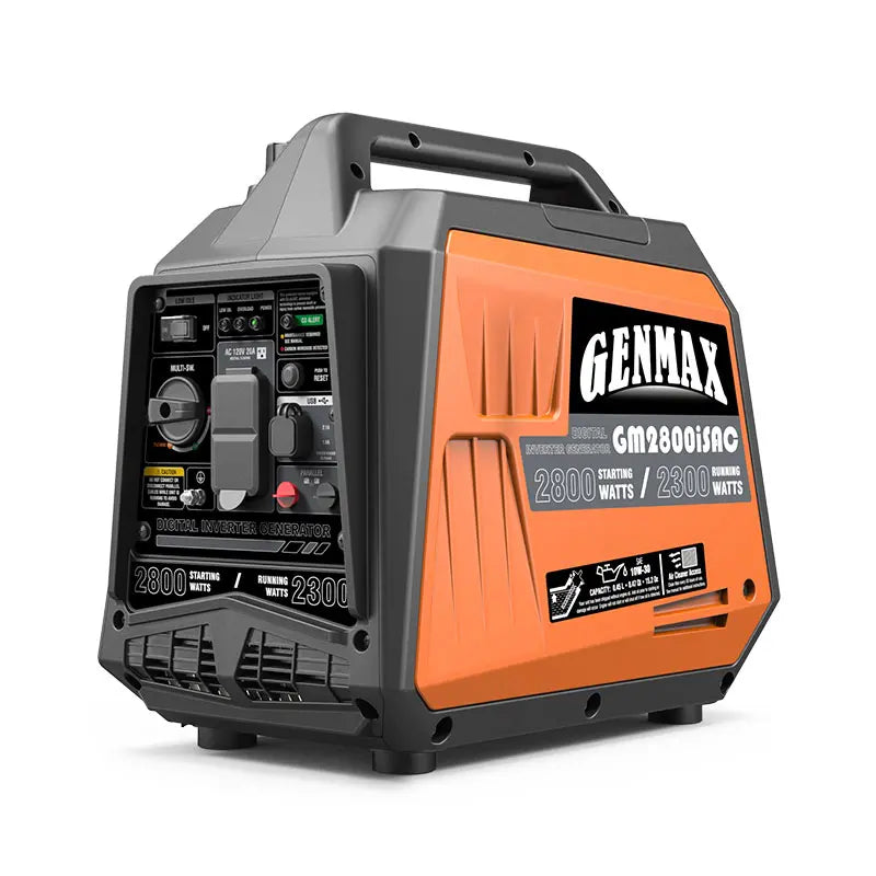 Genmax GM2800iSAC 2800W Portable Inverter Generator, ultra-quiet gas engine, with CO Sensor and Parallel Capability image 1