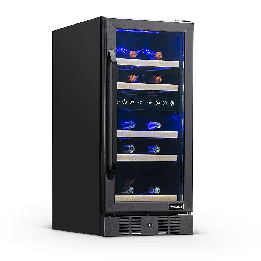 REFURB Newair Built-In Dual Zone Wine Cooler w/ Beech Wood Shelves, 29 Bottles image 1