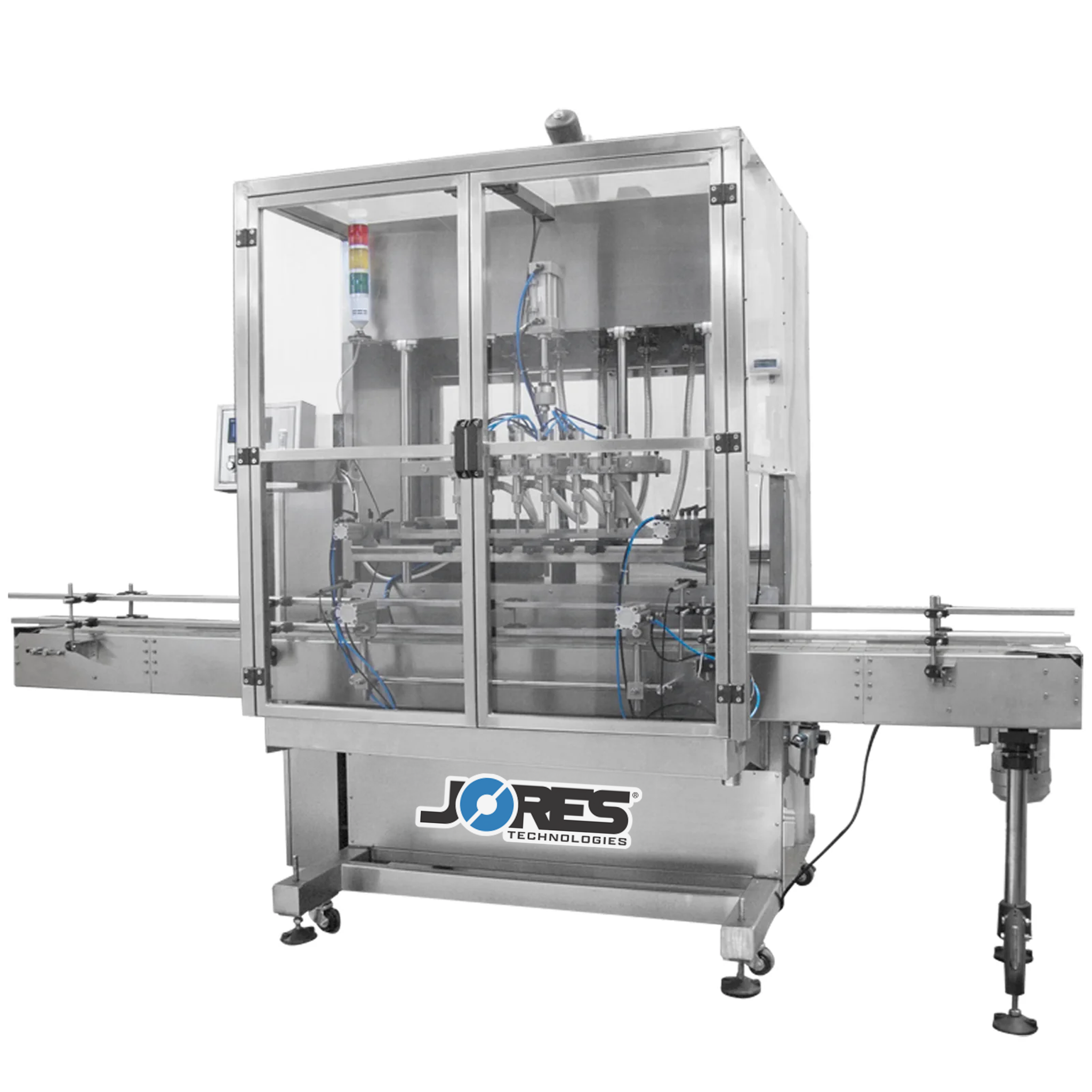 6 Head Inline Gravity Filling System with Conveyor - 1000 ml image 1