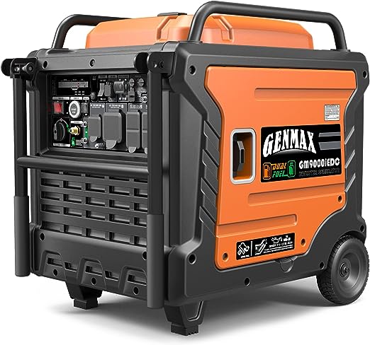 Genmax GM9000iEDC Portable Inverter Generator, 9000W Super Quiet Dual Fuel Portable Engine with Parallel Capability, EPA &CARB Compliant image 1