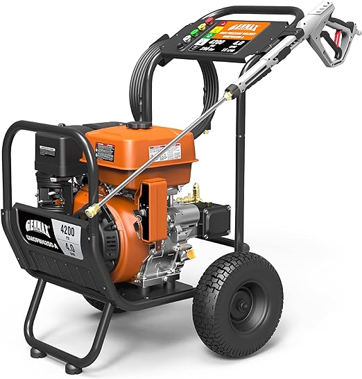 Genmax GMGPW4200-A 4200 PSI and 4 GPM Gas Pressure Washer with Electric-Start, 5 QC Nozzle Tips, Spray Gun and 3/8-inch x 50-Foot Hose image 1