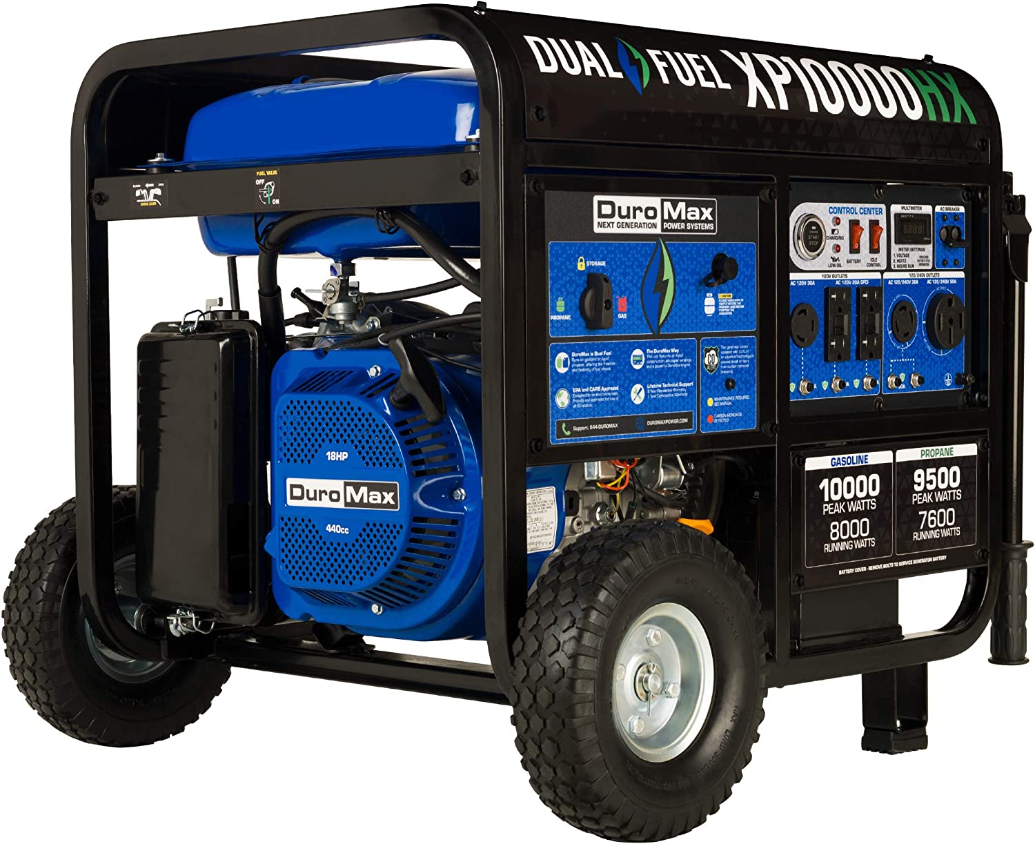 REFURB DuroMax XP10000HX 10,000 Watt 18HP Dual Fuel Portable Generator (Grade A) image 1