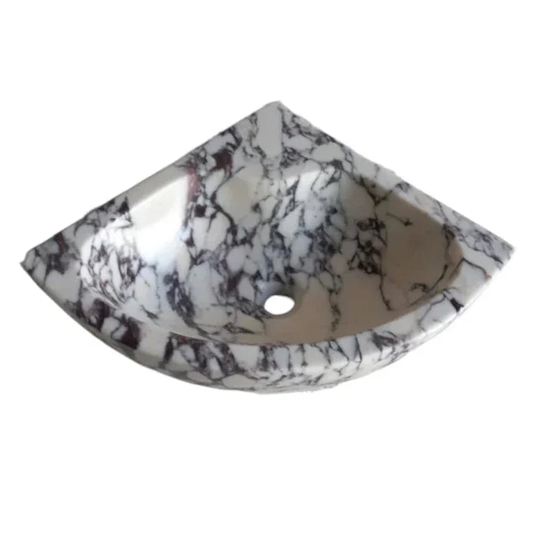 Calacatta Viola Marble Wall-mount Bathroom Corner Vanity Sink (W)12" (L)12" (H)6" image 3