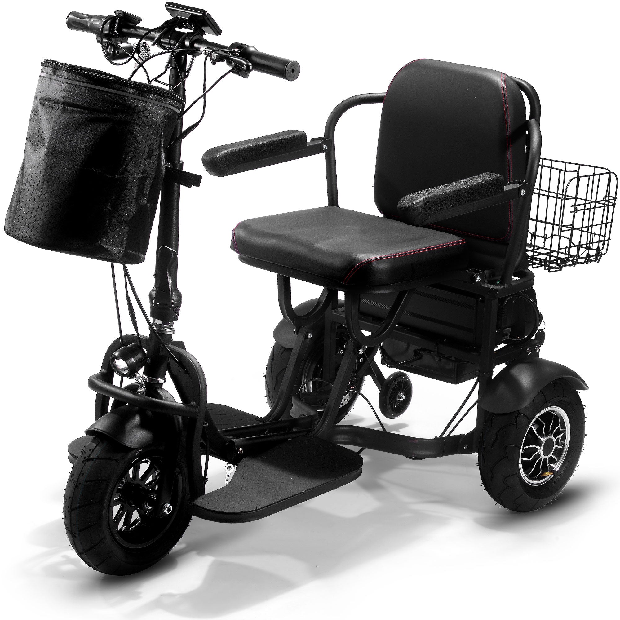 MotoTec Folding Mobility Electric Trike 48v 1000w Dual Motor Lithium Black image 1