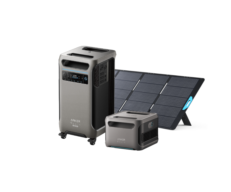 Anker SOLIX F3800 Plus Portable Power Station, 3840Wh + Expansion Battery + 400W Solar Panel  + FREE Protective Cover image 1