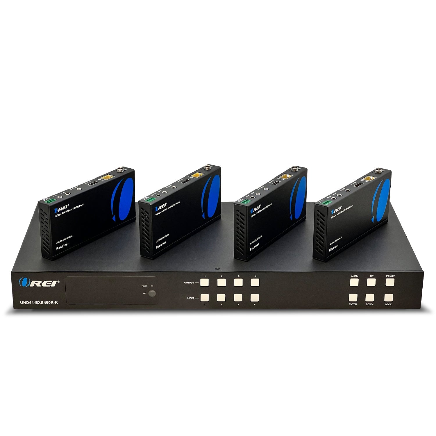 4x4 HDMI Extender With HDBaseT Over CAT5e/6/7 Upto 400 Ft - IR Control & EDID Management (UHD44-EXB400R-K) image 1