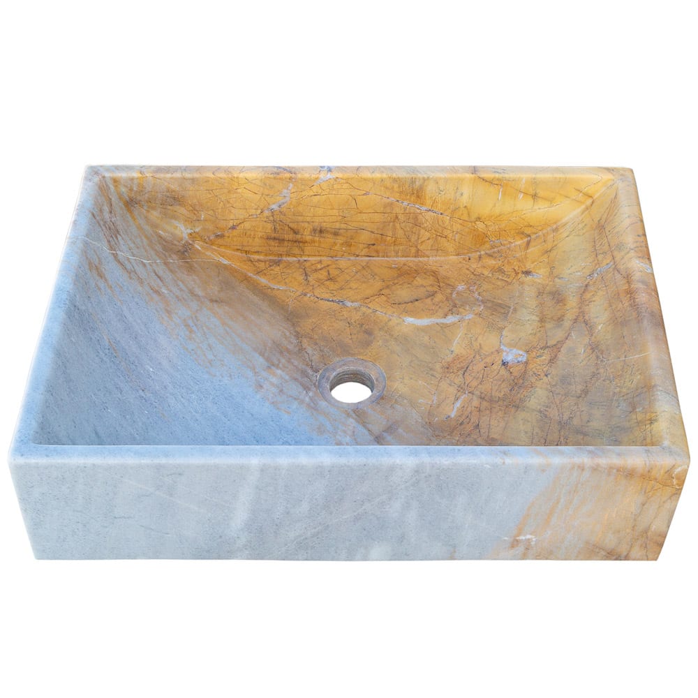 Natural Stone Picasso Marble Farmhouse Sink Polished W:16
