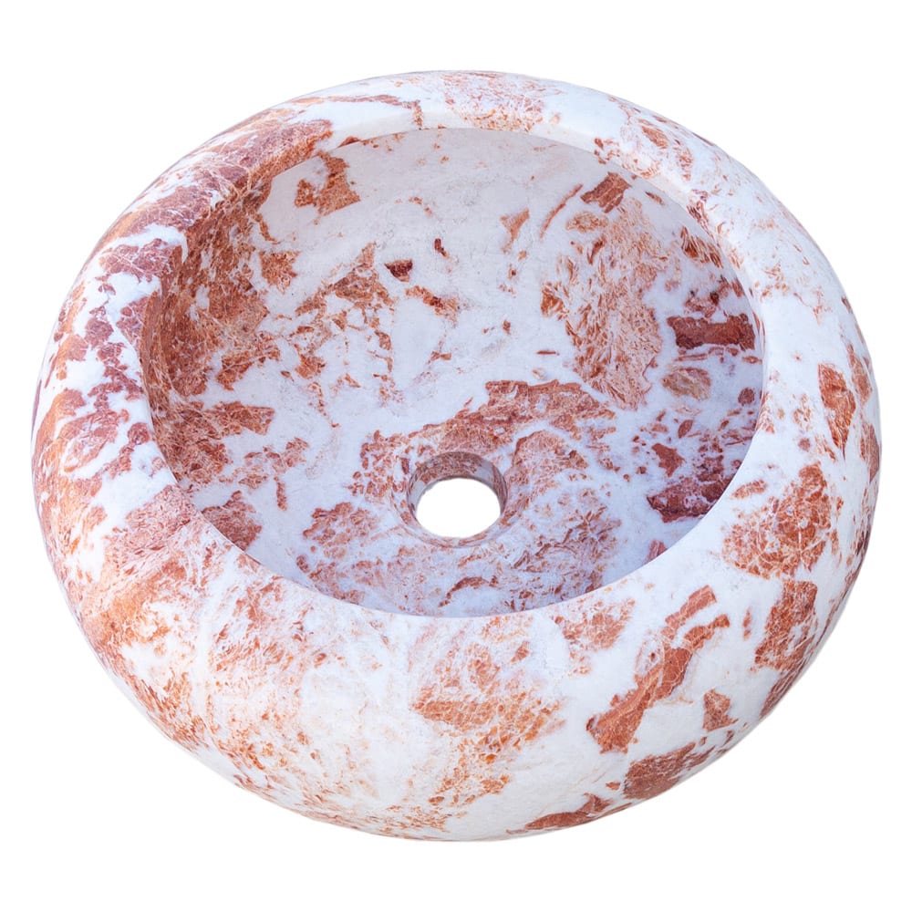 Natural Stone Tiger Marble Vessel Sink Polished D: 16