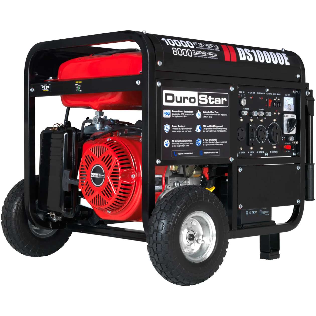 REFURB Durostar DS10000E 10,000 Watt Gasoline Generator Red / Black (Grade A) image 1