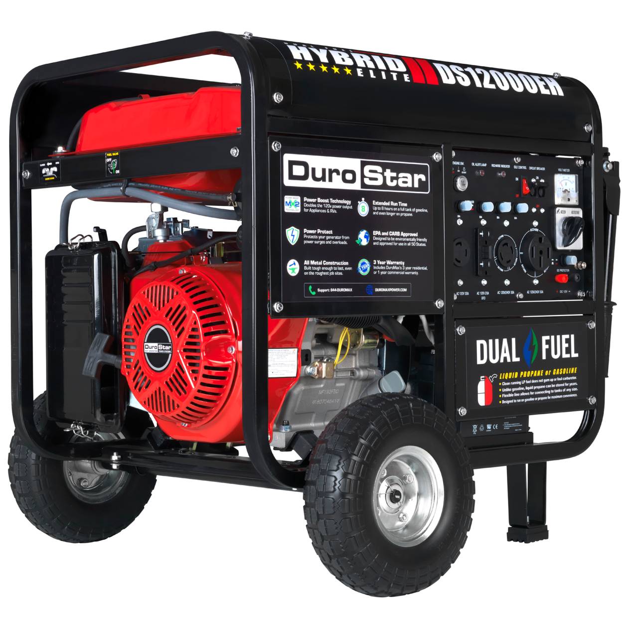 REFURB DuroStar DS12000EH 12,000 Watt Dual Fuel Hybrid Generator (Grade A) image 1