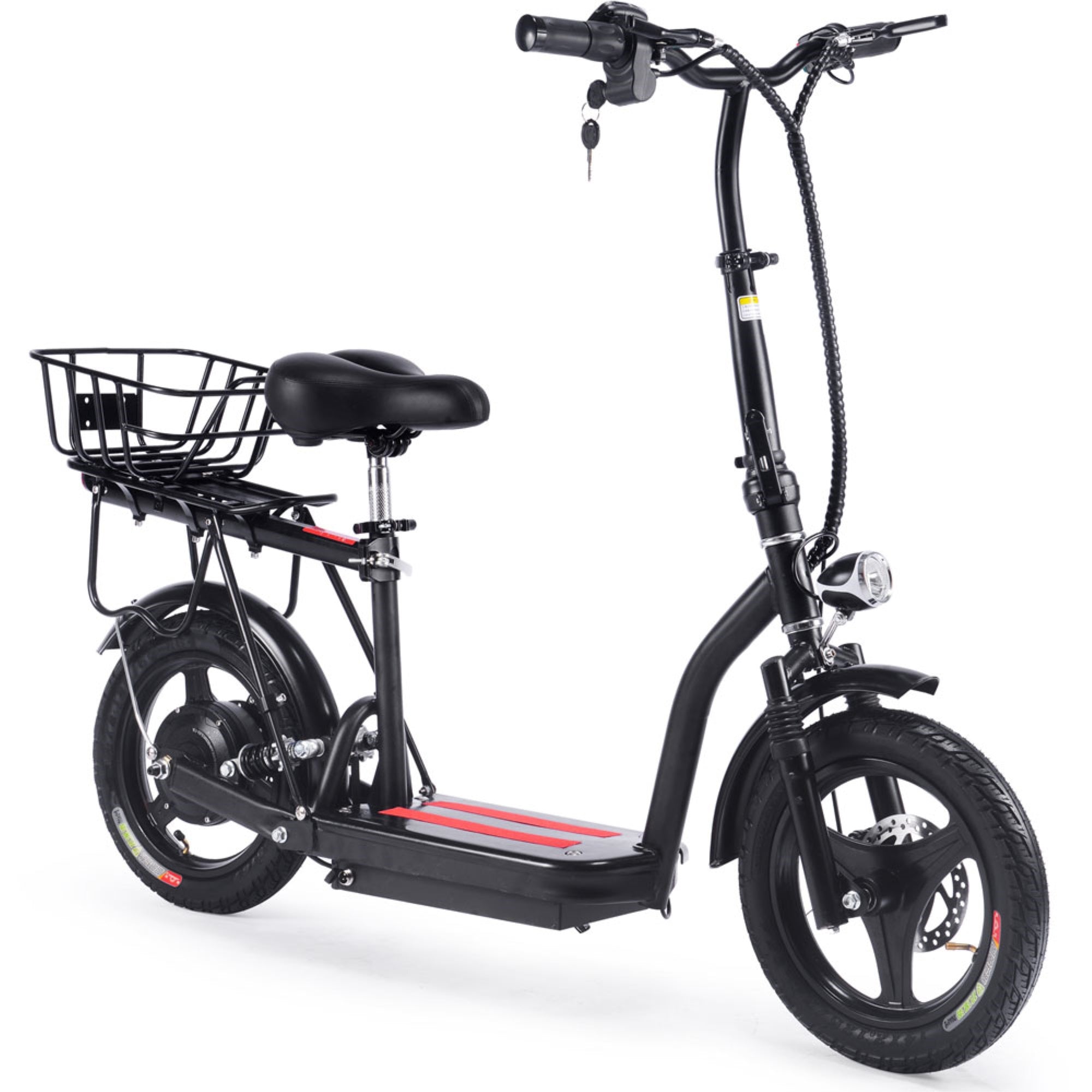 MotoTec Cruiser 48V 350W Electric Scooter Black image 1