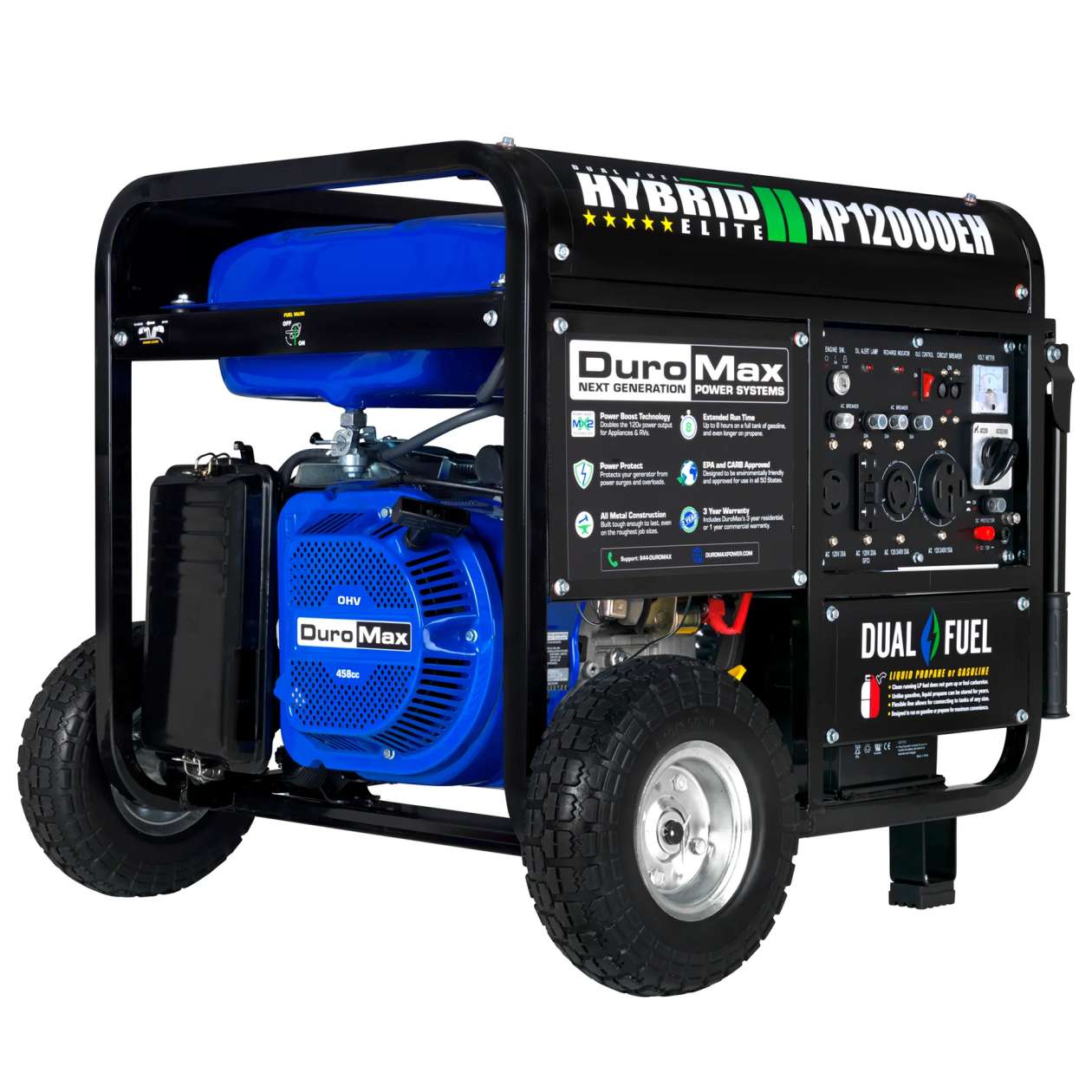 REFURB DuroMax XP12000EH 12,000 Watt Dual Fuel Hybrid Generator (Grade A) image 1