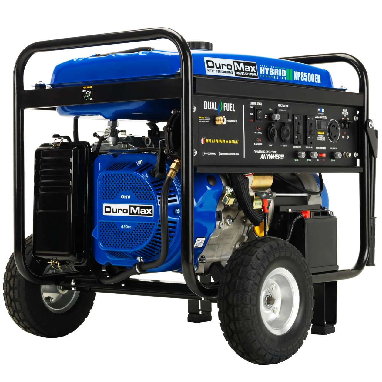 REFURB DuroMax XP8500EH 8,500 Watt 16 hp Dual Fuel Portable Generator w/ Electric Start 50-State (Grade A) image 1