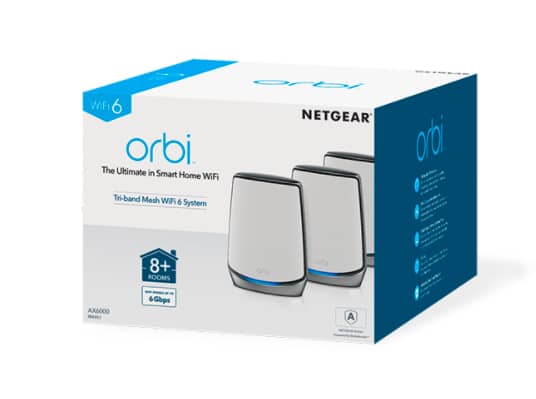 Orbi Tri-Band WiFi 6 Mesh System, 6Gbps, Router + 2 Satellites (AX6000) image 4