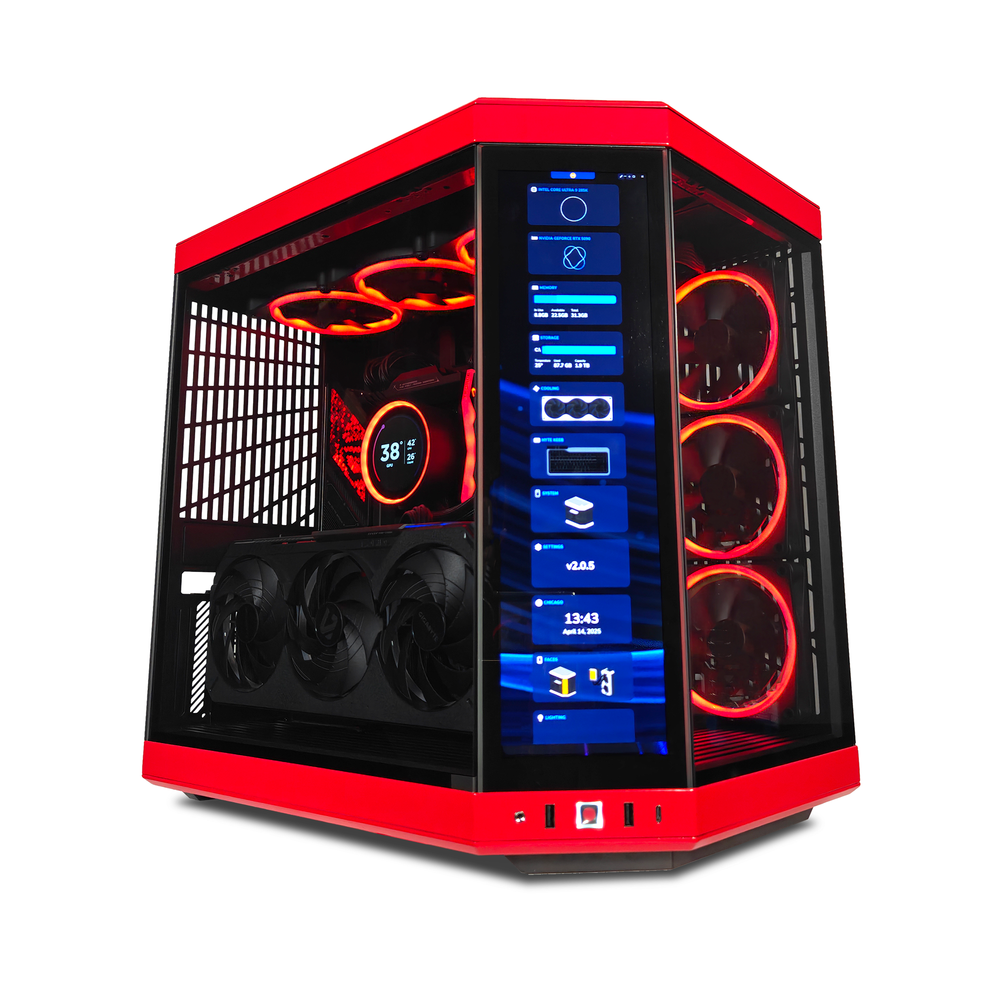 XOTIC PC GX13 HYTE Y60 RED EYE Black Label Gaming Desktop w/ INTEL Z890 & DDR5 image 1