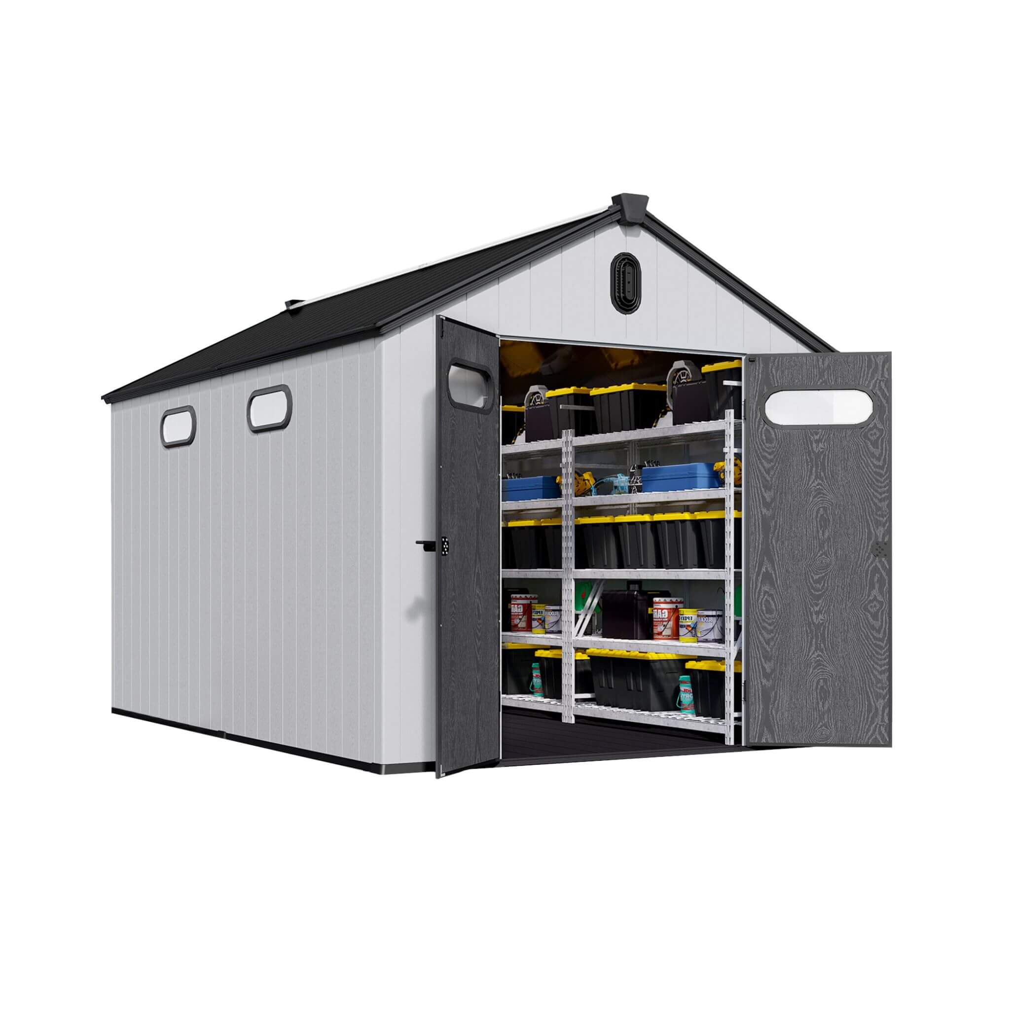 [08X12FT] Large Polypropylene Storage Shed With Reinforced Floor And Lockable Swing Doors (SAK07451) image 1