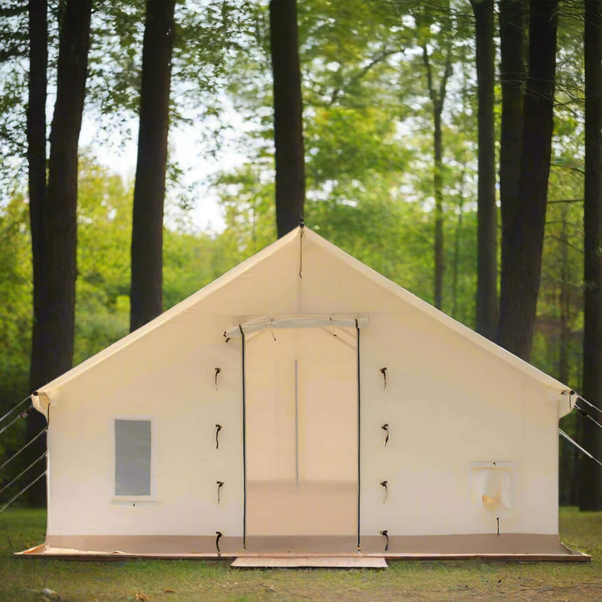 [16x24FT] White Duck Alpha Pro Wall Tent With Three-layer Large Storm Windows (SAK60473) image 1