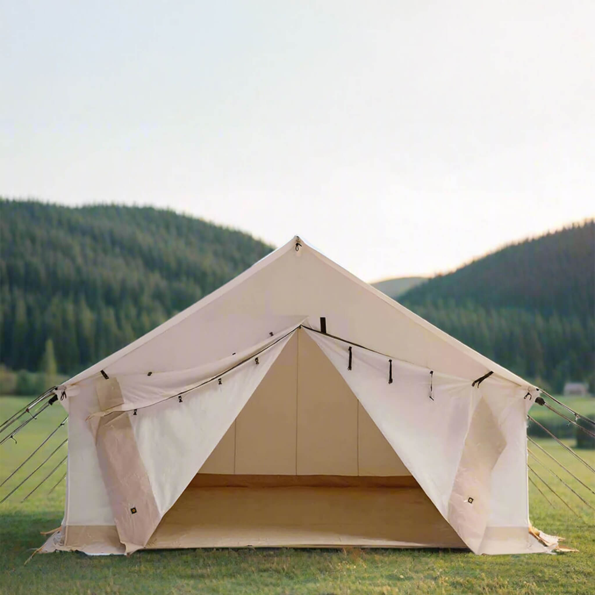 [16x24FT] White Duck Alpha Wall Tent With Heavy Duty Frame And Waterproof Features (SAK37591) image 1