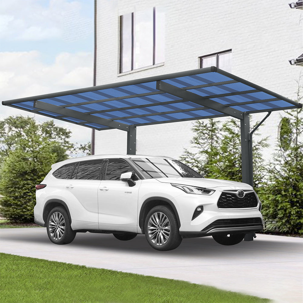 [10x17FT] Extra Large Heavy Duty Outdoor Aluminum Single Side Carport With Galvanized Metal Roof (SAK31279) image 1