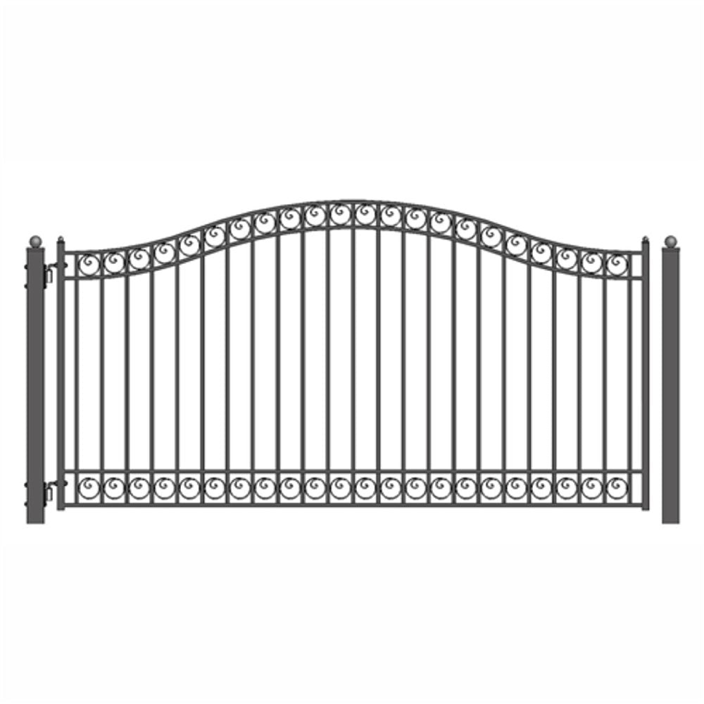 [12-18FT] Aleko Dublin Style Heavy Duty Galvanized Steel Single Swing Driveway Gate (SAK35978) image 1