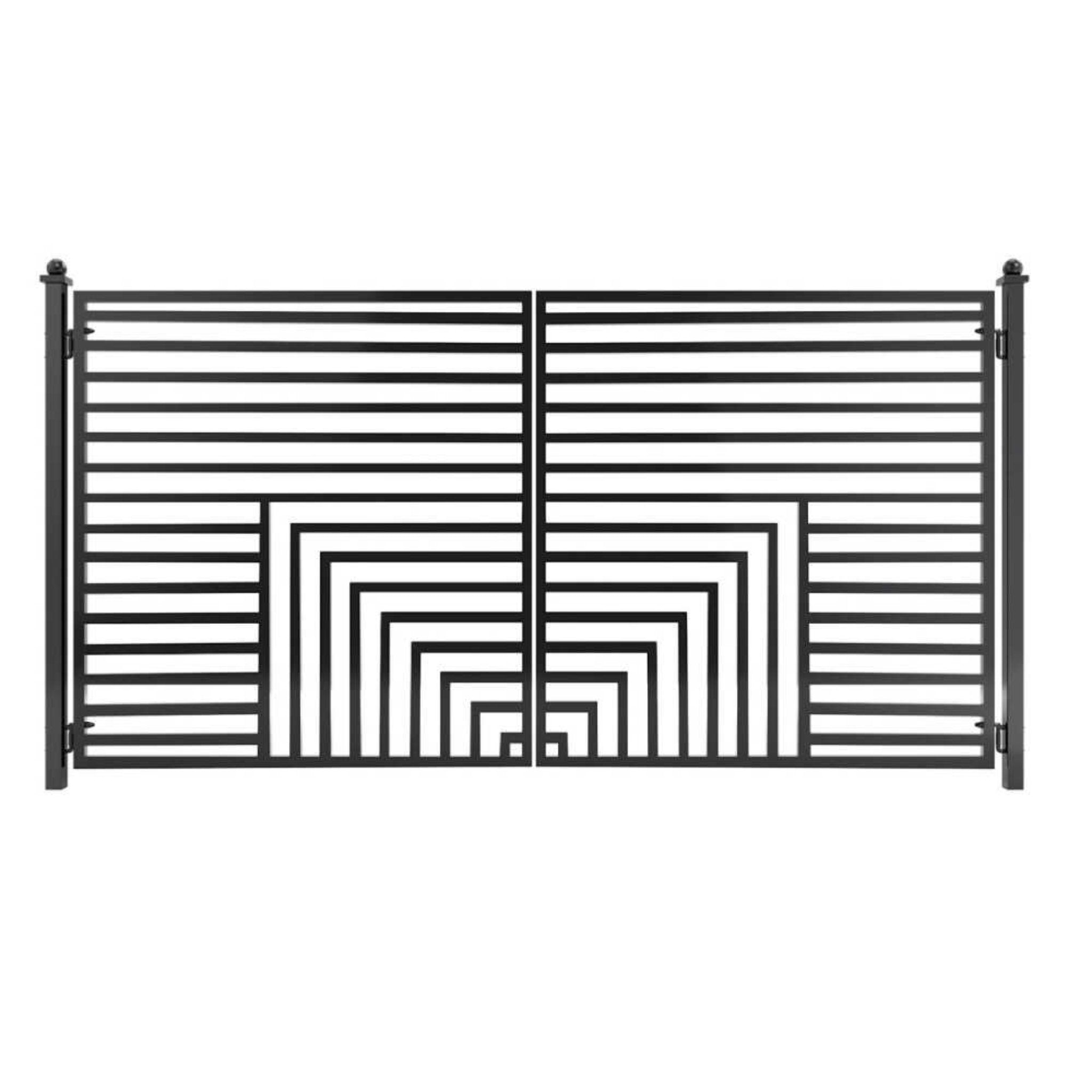 [12-18FT] Aleko Florence Powder Coated Galvanized Steel Dual Swing Driveway Gate [DGFLORD-AP] (SAK48168) image 1