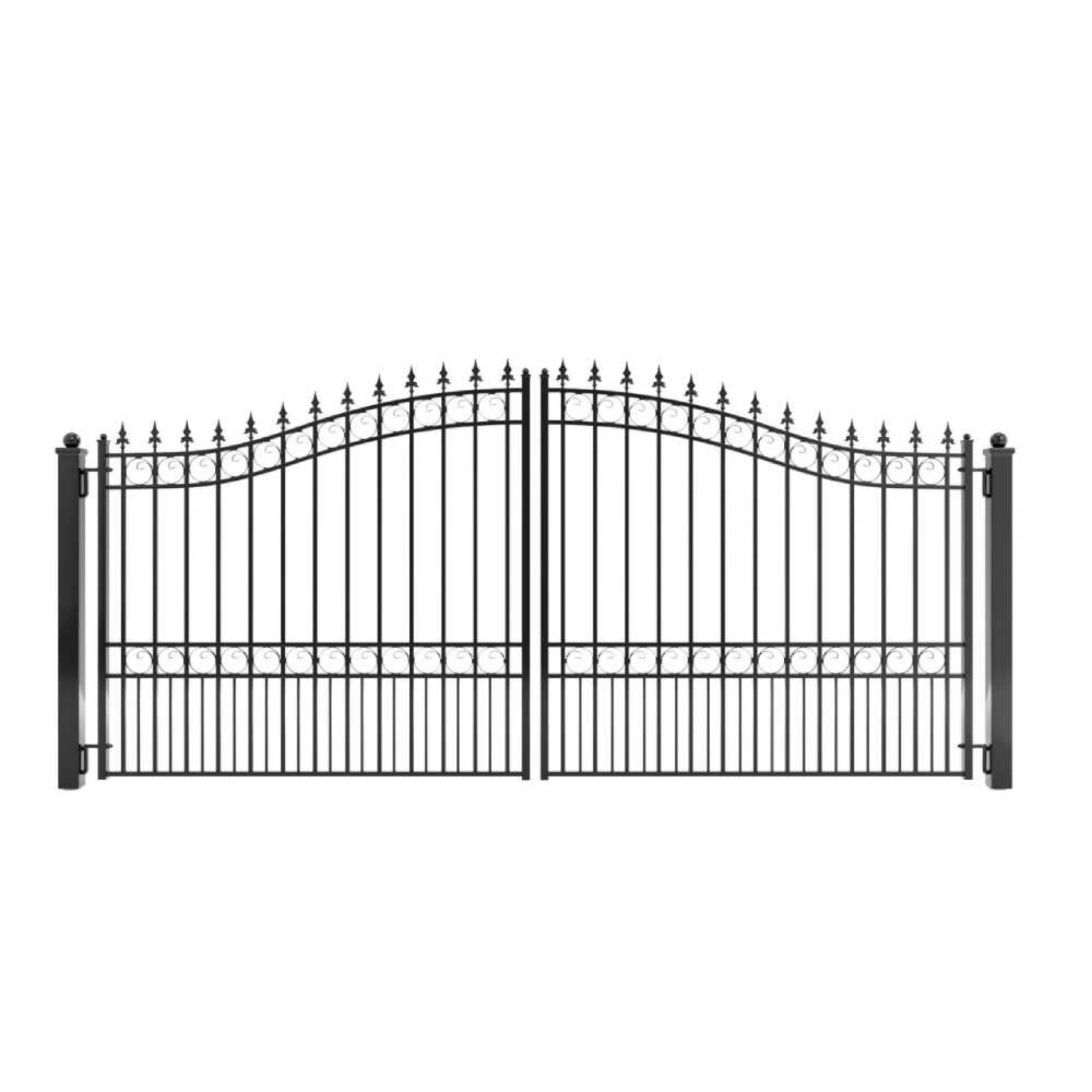 [12-18FT] Aleko London Powder Coated Galvanized Steel Dual Swing Driveway Gate [DGLOND-AP] (SAK48520) image 1