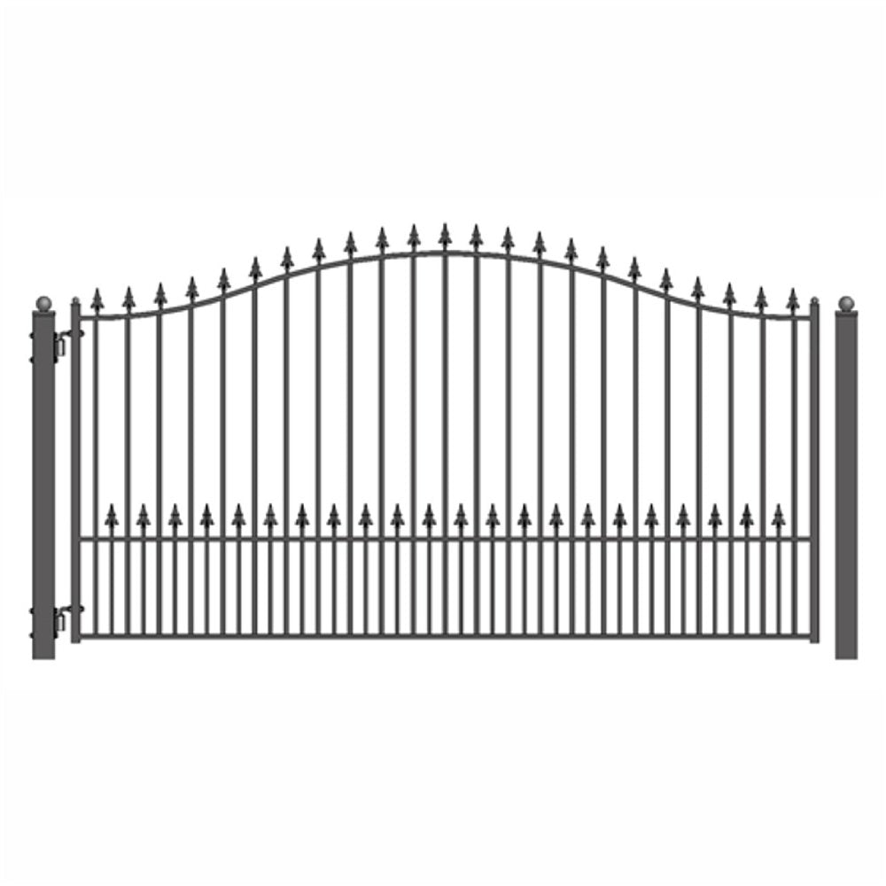 [12-18FT] Aleko Munich Style Heavy Duty Galvanized Steel Single Swing Driveway Gate (SAK82467) image 1