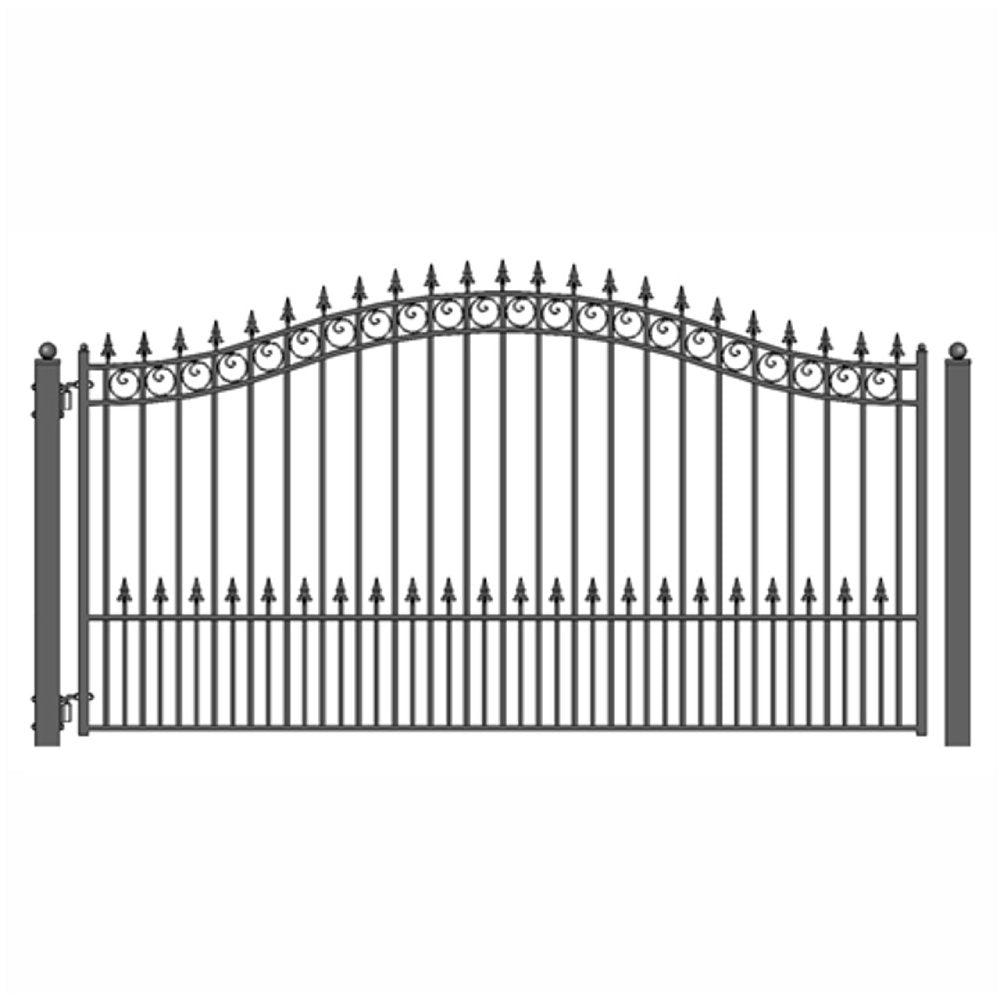 [12-18FT] Aleko Prague Style Heavy Duty Galvanized Steel Single Swing Driveway Gate (SAK96420) image 1