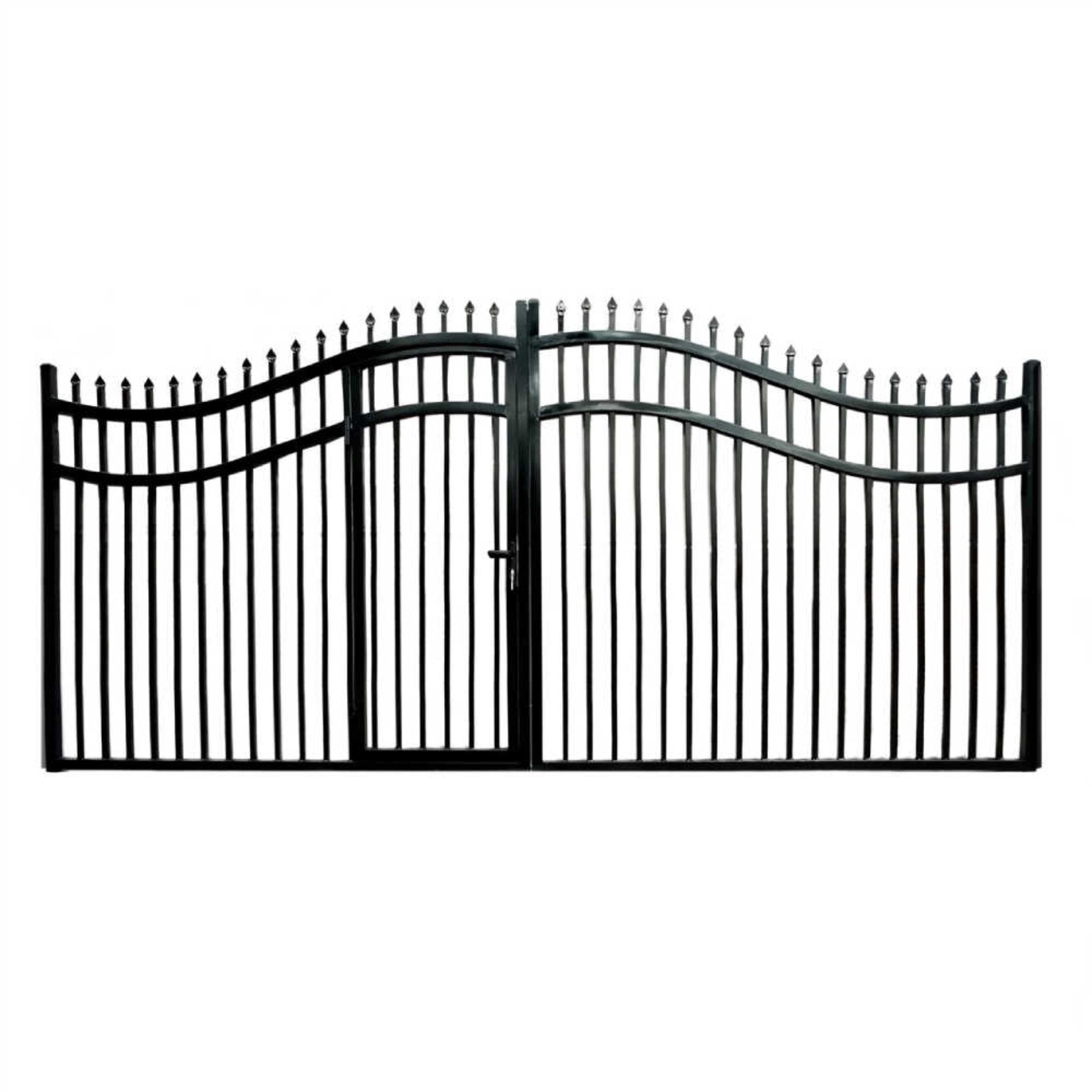 [12-18FT] Aleko Vienna Style Steel Dual Swing Driveway Gate With Built In Pedestrian Door [DGPVIENNA-AP] (SAK75103) image 1