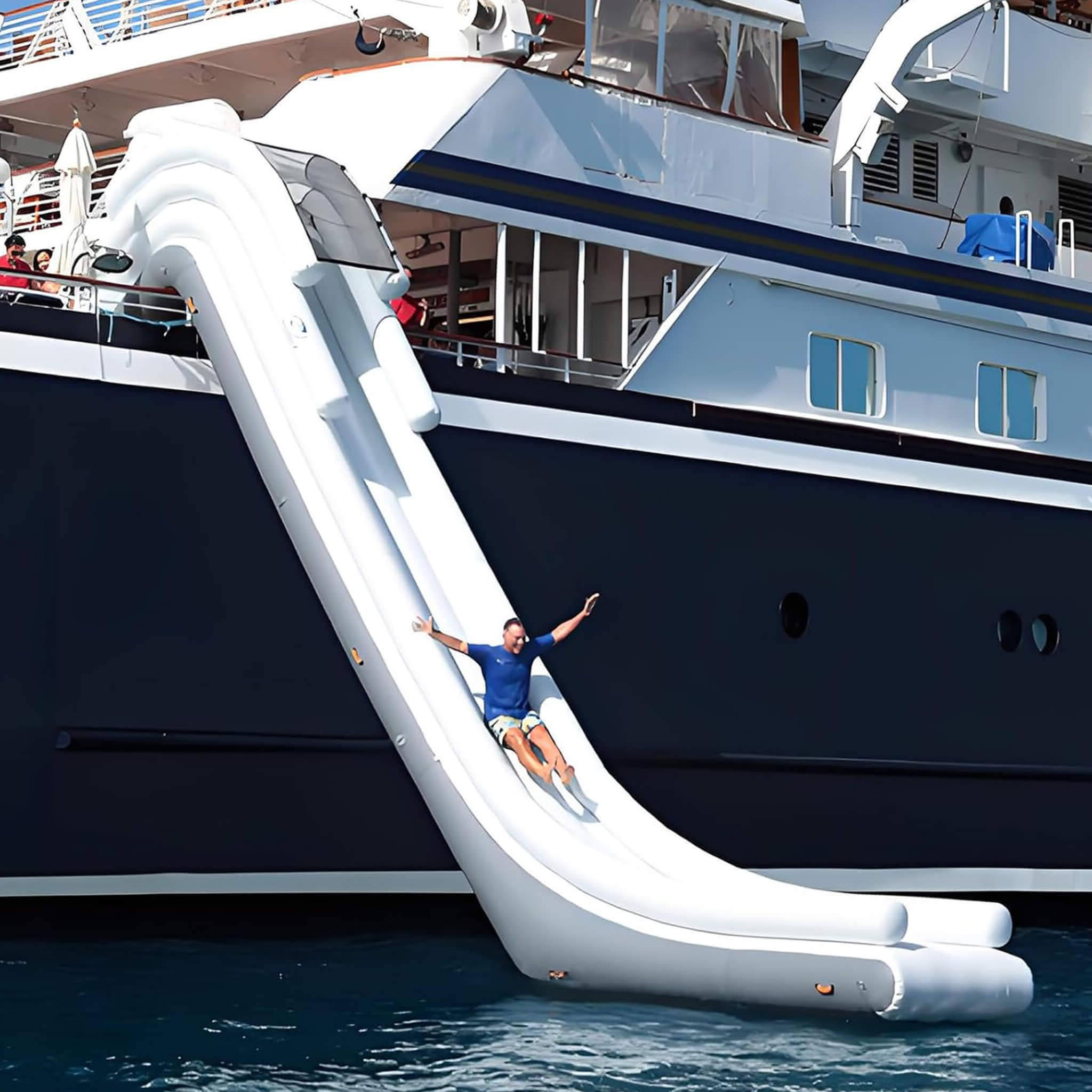 Giant Inflatable Luxury Yacht Slide With Air Pump And Protection Net (SAK43586) image 1