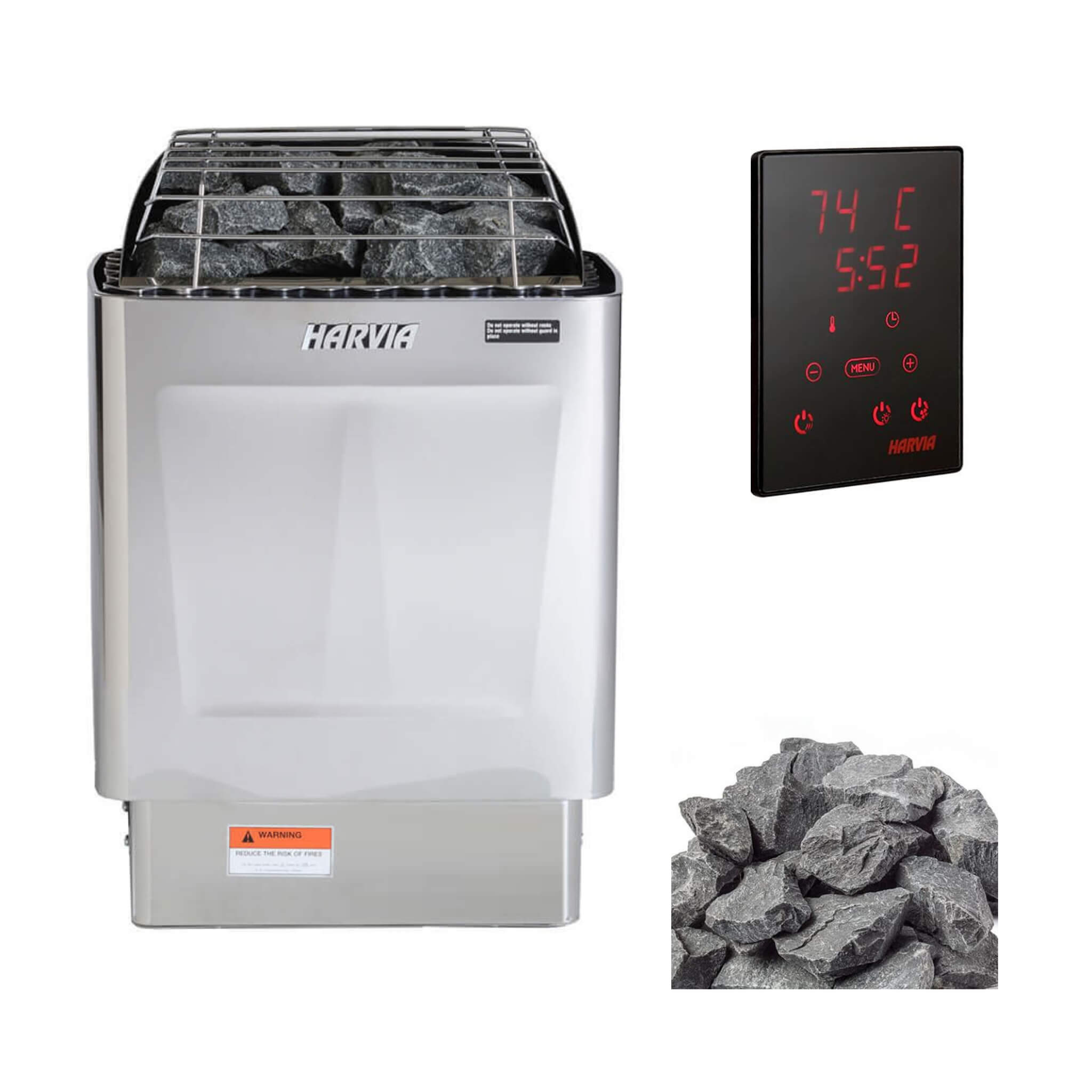 Harvia KIP UL Certified Electric Sauna Heater With Xenio CX170 Digital Control, WiFi Remote Control & Sauna Stones (SAK74563) image 1