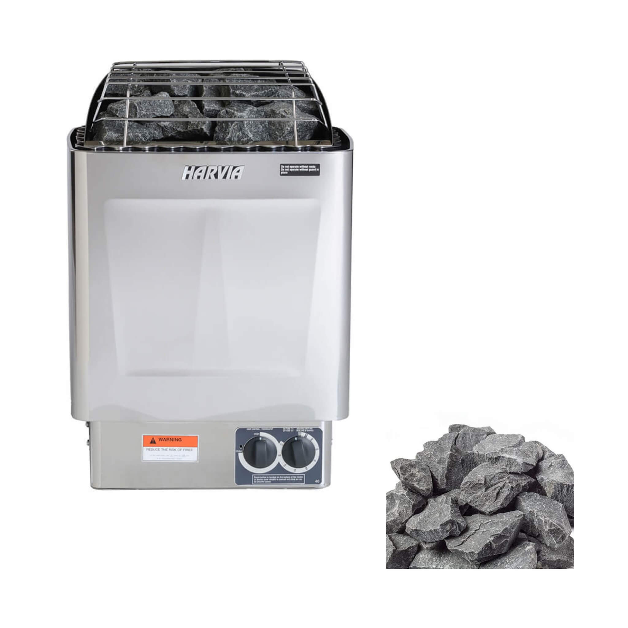 Harvia KIPB Wet Dry Electric Sauna Heater Stove With Built-In Controls & Sauna Stones (SAK47351) image 1