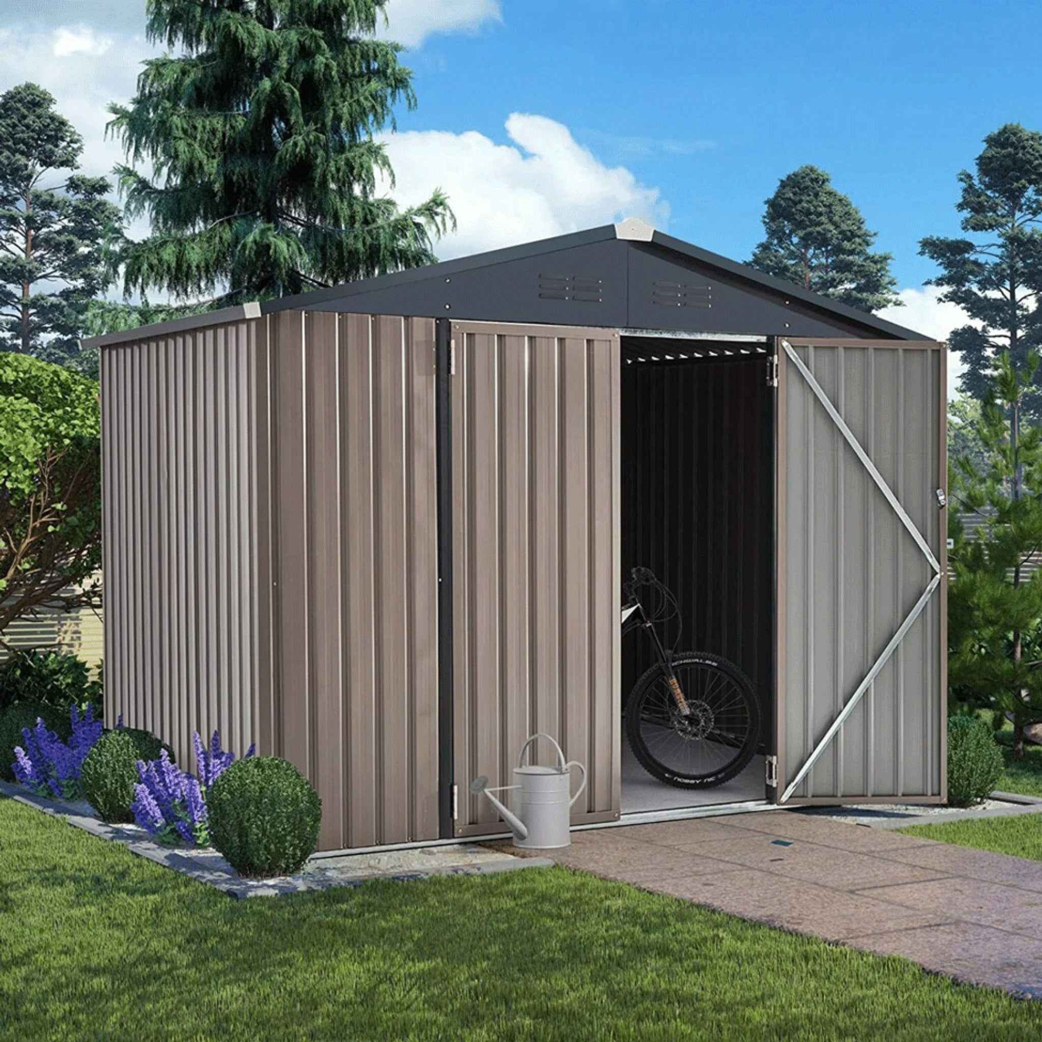 [06X08FT] Large Outdoor Metal Hanover Storage Cabin House Shed (SAK94577) image 1
