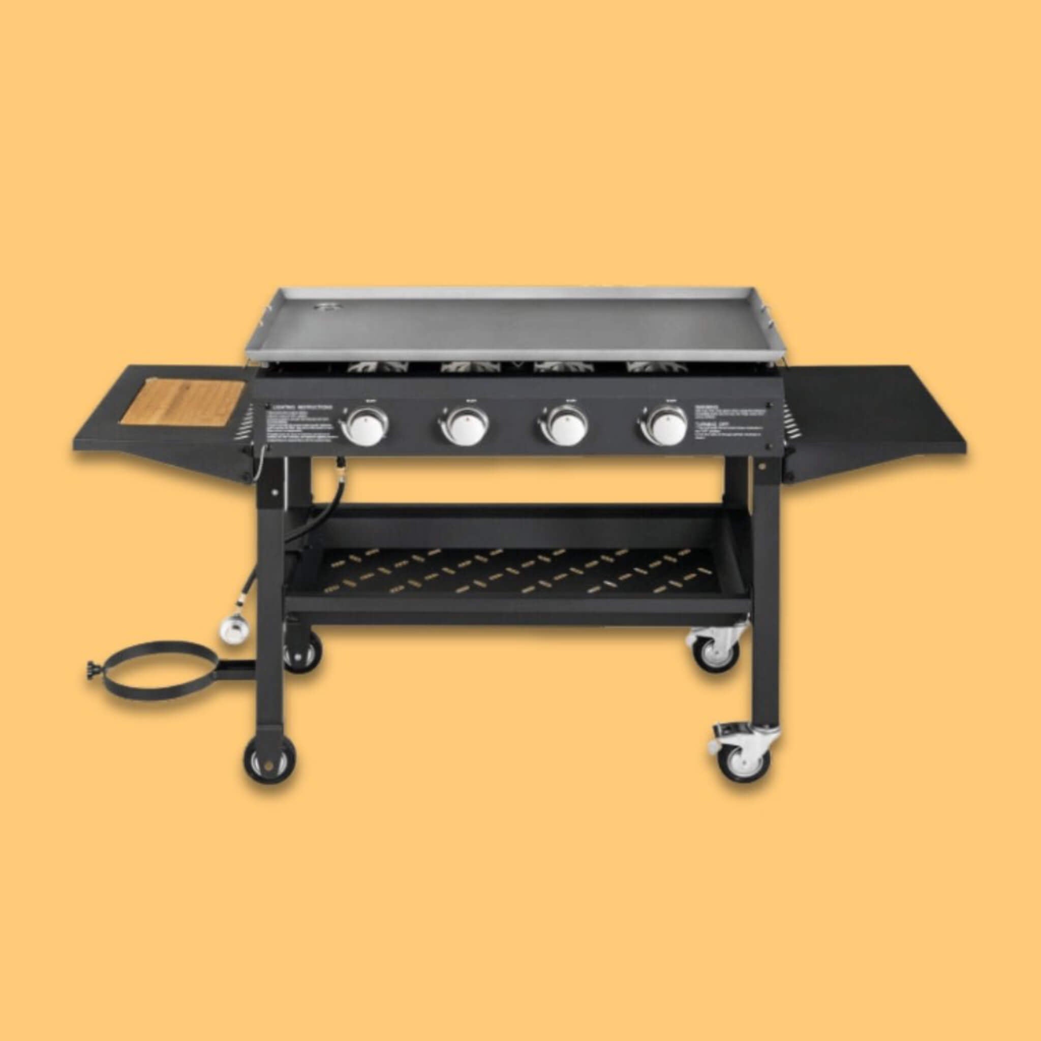 Portable Outdoor 4 Burner Propane Flat Top Gas Grill W/ Wheels, 60K BTU (SAK66104) image 1