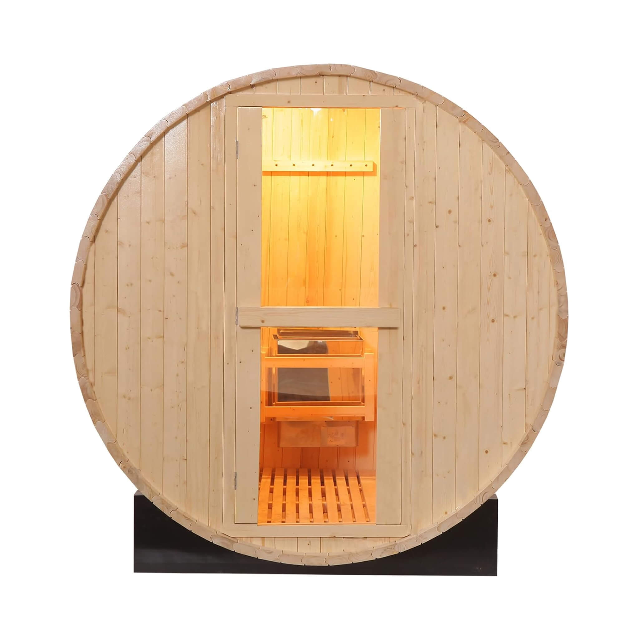 Premium All-Weather Outdoor Pinewood Barrel Sauna Kit With 4.5KW Heater And Tempered Glass Window (SAK91462) image 1