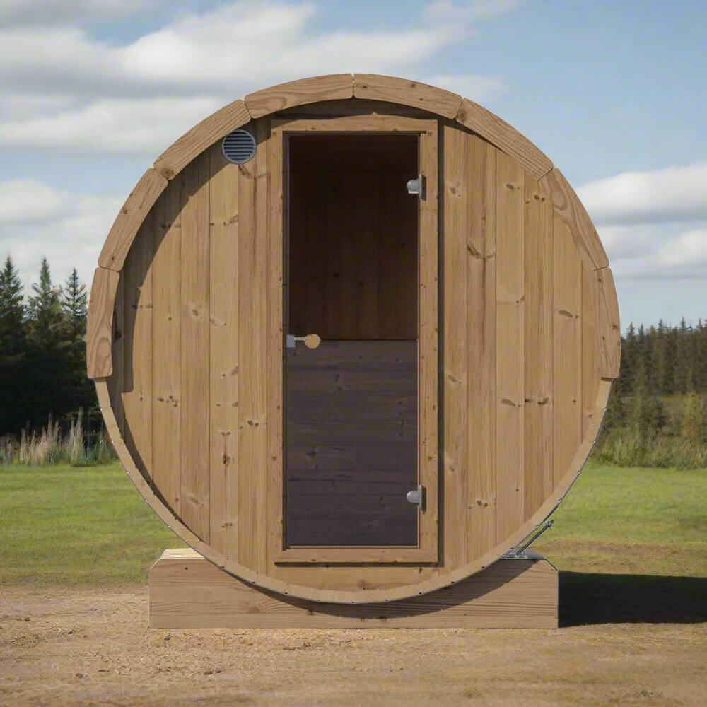 SaunaLife Model E8W Ergo Series 6-Person Outdoor Thermo-Spruce Sauna Barrel [SL-MODELE8W] (SAK92573) image 1