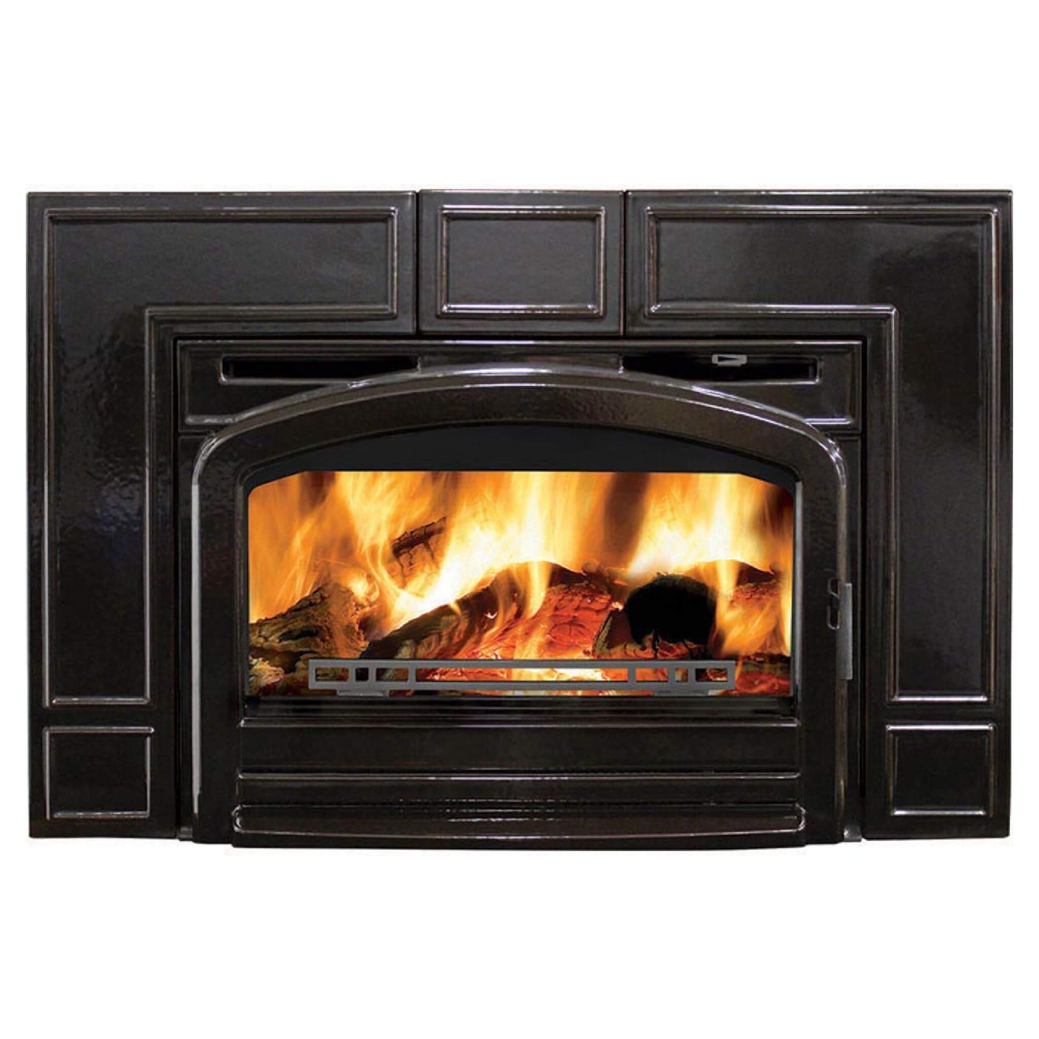 Timberwolf Wood-Burning Cast-Iron Majolica Brown Fireplace Insert [TI3T-1] (SAK25840) image 1