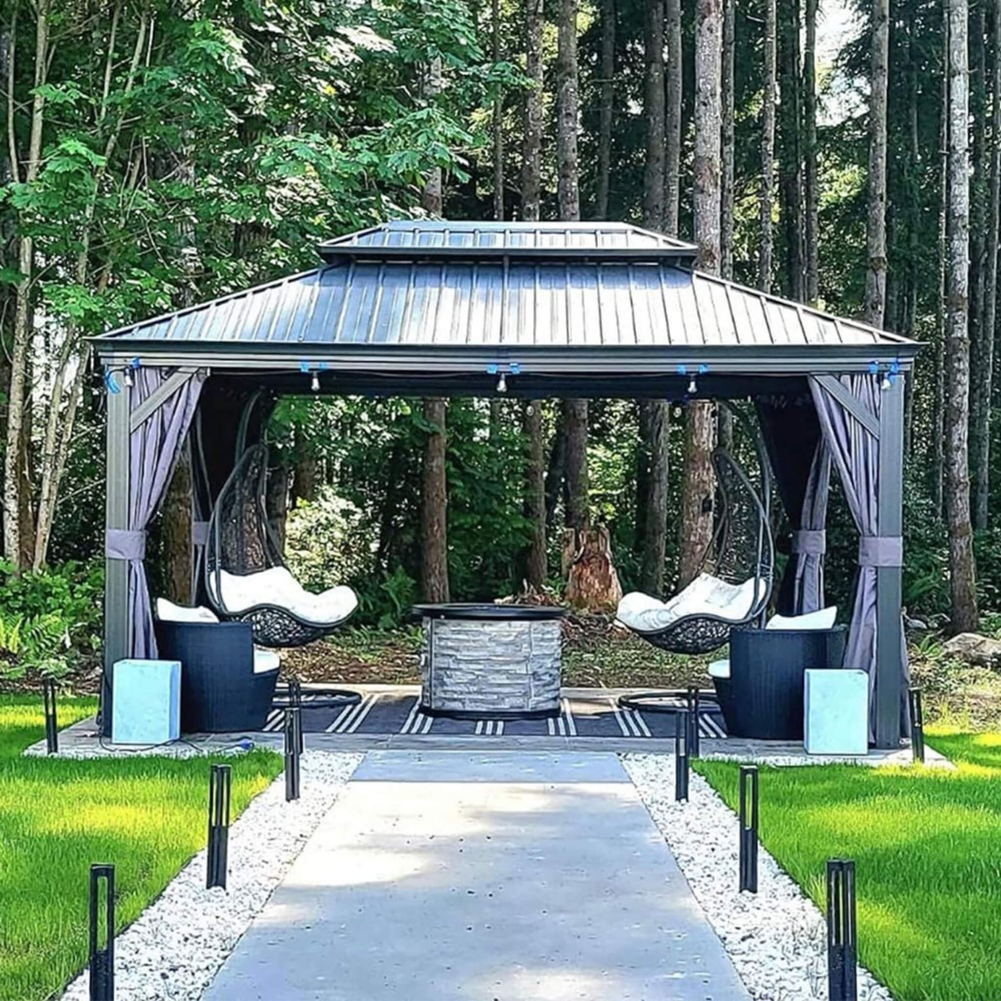 [10x13FT] Large Premium Outdoor Hardtop Aluminum Gazebo With Galvanized Steel Double Roof (SAK74826) image 1