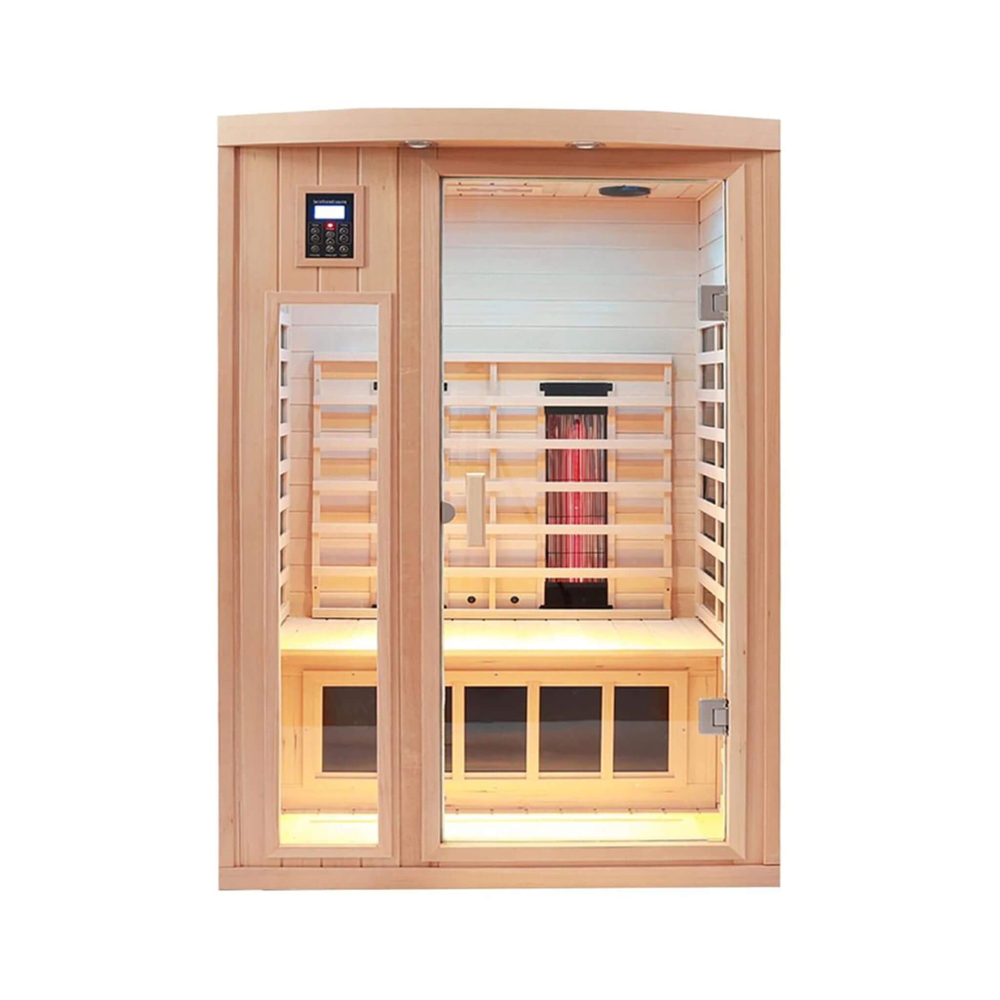 Premium 2-Person Low EMF FAR-Infrared Heat Wood Home Personal Spa Sauna With Ceramic Heaters, 1760W (SAK25714) image 1