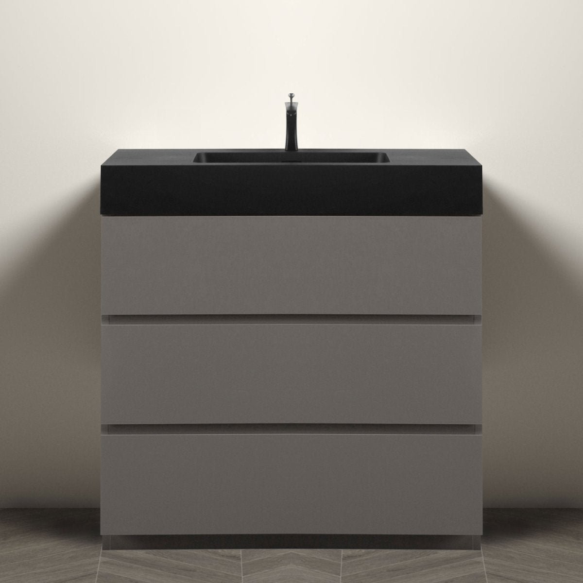 Alice 36 Inch Premium Modern Freestanding One-Piece Bathroom Vanity Set Without Drain And Faucet (SAK71364) image 1