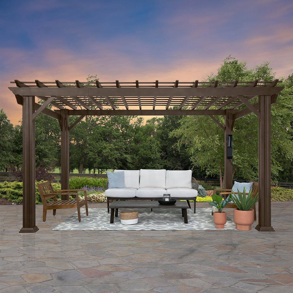[10x12FT] Heavy Duty Backyard Galvanized Steel Powder Coated Pergola (91358672) image 1