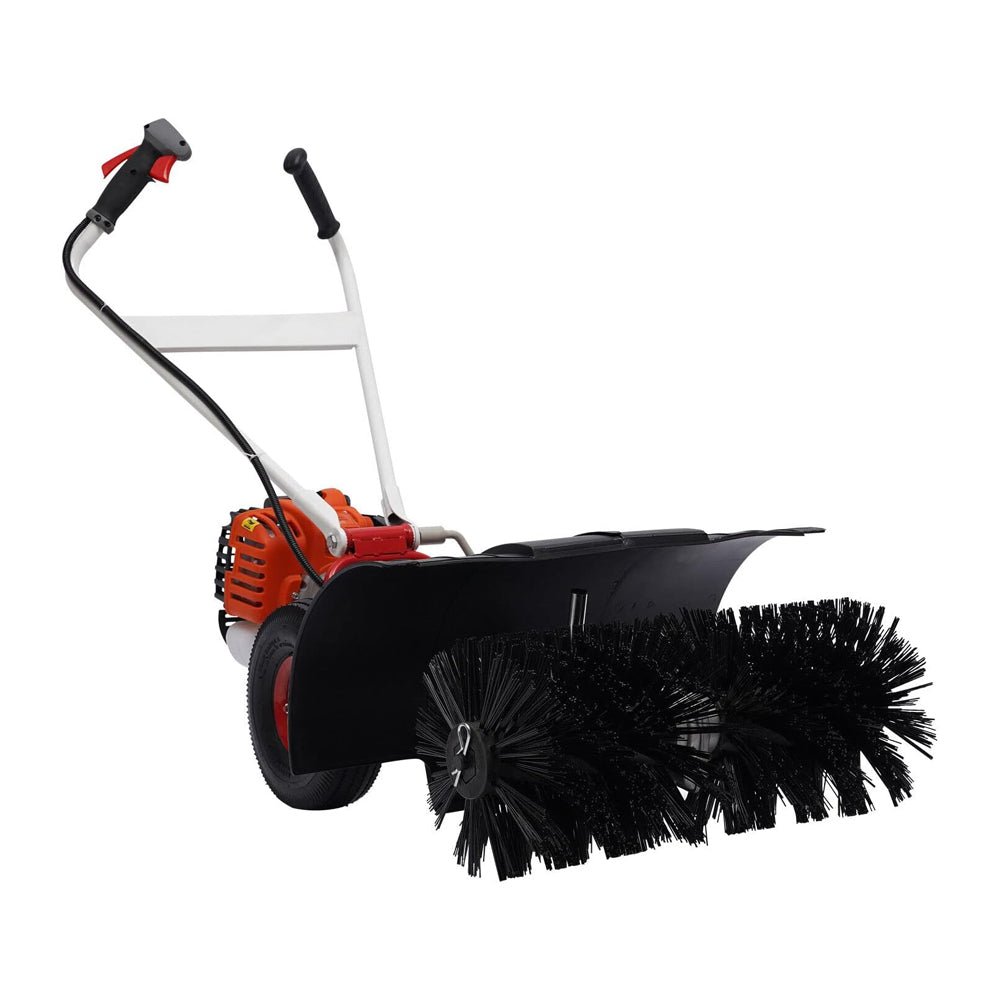 Heavy Duty 2.5HP 2-Stroke 52CC Gas-Powered Walk-Behind Brush Sweeper Broom, 24